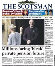 The Scotsman Newspaper Front Page (UK) for 1 August 2011