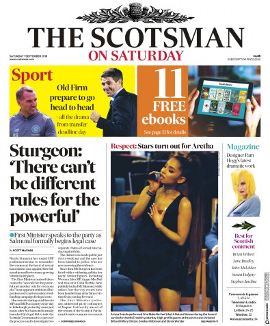 The Scotsman Newspaper Front Page (UK) for 1 September 2018