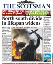 The Scotsman Newspaper Front Page (UK) for 20 October 2011