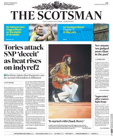 The Scotsman Newspaper Front Page (UK) for 20 March 2017
