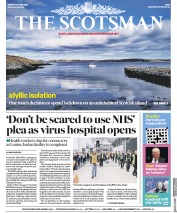 The Scotsman (UK) Newspaper Front Page for 20 April 2020