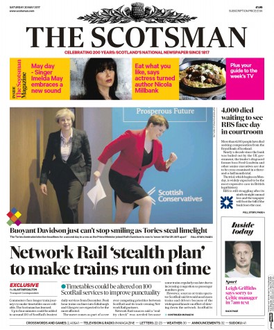 The Scotsman Newspaper Front Page (UK) for 20 May 2017