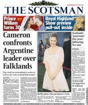 The Scotsman Newspaper Front Page (UK) for 20 June 2012