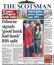 The Scotsman (UK) Newspaper Front Page for 20 June 2013