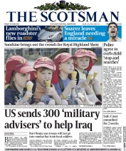 The Scotsman Newspaper Front Page (UK) for 20 June 2014