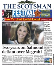 The Scotsman Newspaper Front Page (UK) for 20 August 2011