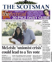 The Scotsman (UK) Newspaper Front Page for 20 August 2013