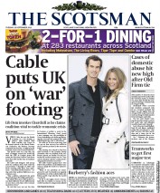 The Scotsman (UK) Newspaper Front Page for 20 September 2011
