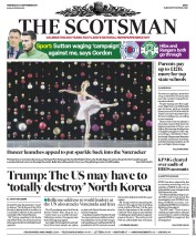The Scotsman (UK) Newspaper Front Page for 20 September 2017