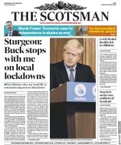 The Scotsman (UK) Newspaper Front Page for 21 October 2020