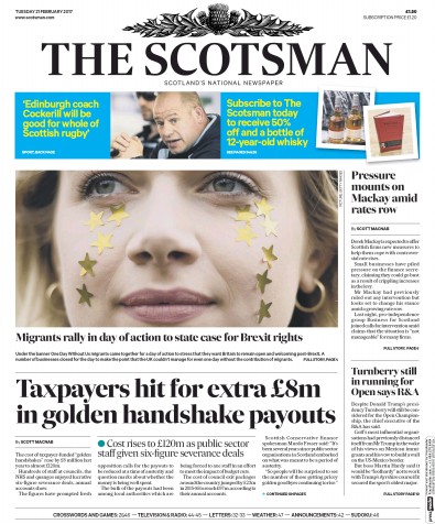 The Scotsman Newspaper Front Page (UK) for 21 February 2017
