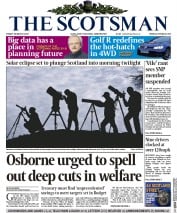 The Scotsman (UK) Newspaper Front Page for 21 March 2015