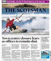 The Scotsman (UK) Newspaper Front Page for 21 August 2020