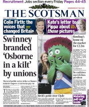 The Scotsman (UK) Newspaper Front Page for 21 September 2012