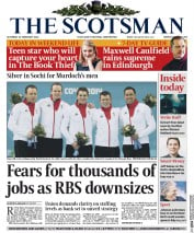 The Scotsman (UK) Newspaper Front Page for 22 February 2014