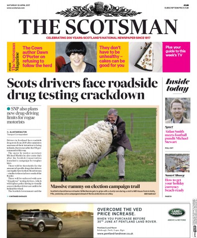 The Scotsman Newspaper Front Page (UK) for 22 April 2017