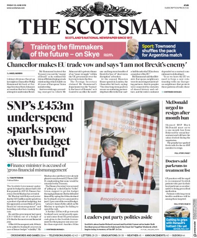 The Scotsman Newspaper Front Page (UK) for 22 June 2018