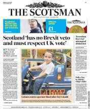The Scotsman (UK) Newspaper Front Page for 22 July 2016