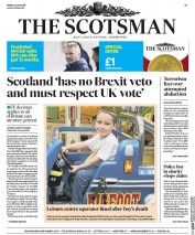 The Scotsman (UK) Newspaper Front Page for 22 July 2016