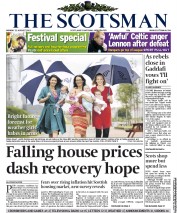 The Scotsman (UK) Newspaper Front Page for 22 August 2011