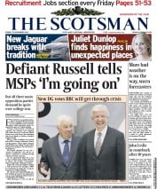 The Scotsman Newspaper Front Page (UK) for 23 November 2012