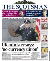 The Scotsman Newspaper Front Page (UK) for 23 November 2013