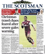 The Scotsman (UK) Newspaper Front Page for 23 December 2013