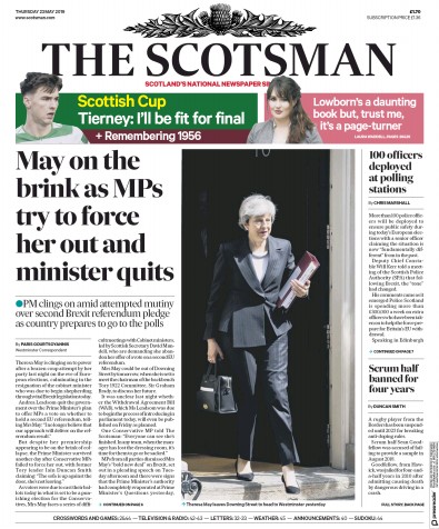 The Scotsman Newspaper Front Page (UK) for 23 May 2019