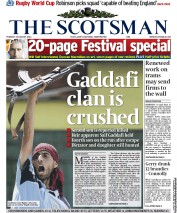 The Scotsman (UK) Newspaper Front Page for 23 August 2011