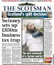 The Scotsman (UK) Newspaper Front Page for 23 September 2011