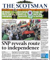 The Scotsman (UK) Newspaper Front Page for 24 October 2011