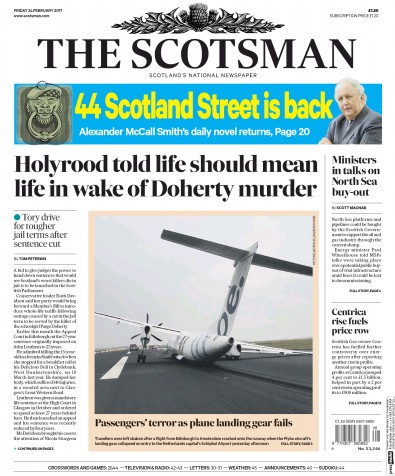 The Scotsman Newspaper Front Page (UK) for 24 February 2017