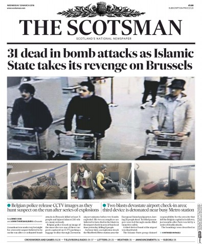 The Scotsman Newspaper Front Page (UK) for 24 March 2016