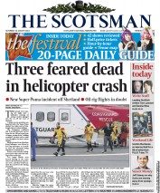 The Scotsman (UK) Newspaper Front Page for 24 August 2013