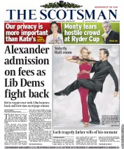 The Scotsman (UK) Newspaper Front Page for 24 September 2012