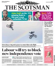 The Scotsman (UK) Newspaper Front Page for 24 September 2018