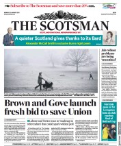 The Scotsman (UK) Newspaper Front Page for 25 January 2021