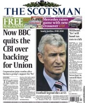 The Scotsman Newspaper Front Page (UK) for 25 April 2014