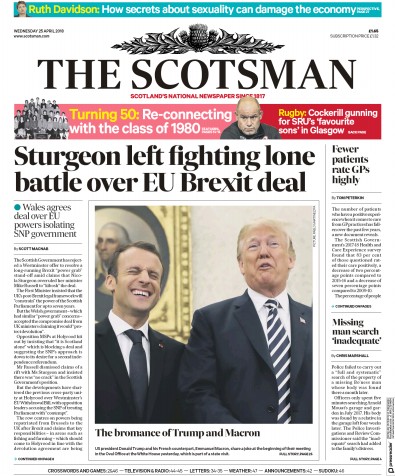 The Scotsman Newspaper Front Page (UK) for 25 April 2018