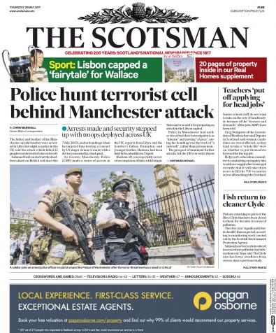 The Scotsman Newspaper Front Page (UK) for 25 May 2017