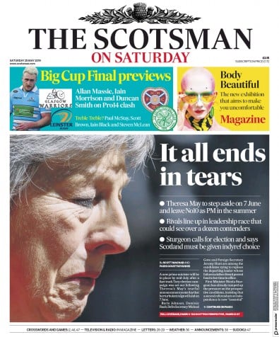 The Scotsman Newspaper Front Page (UK) for 25 May 2019