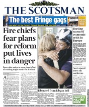 The Scotsman Newspaper Front Page (UK) for 25 August 2011