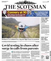 The Scotsman (UK) Newspaper Front Page for 25 August 2020