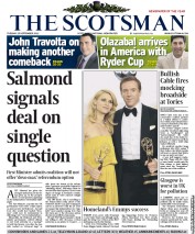 The Scotsman (UK) Newspaper Front Page for 25 September 2012