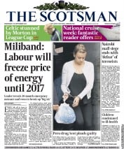 The Scotsman Newspaper Front Page (UK) for 25 September 2013