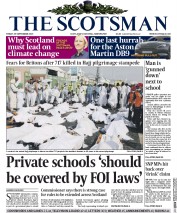 The Scotsman (UK) Newspaper Front Page for 25 September 2015