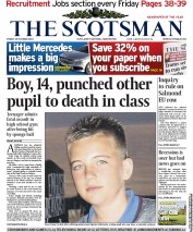The Scotsman Newspaper Front Page (UK) for 26 October 2012