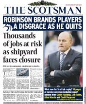 The Scotsman (UK) Newspaper Front Page for 26 November 2012