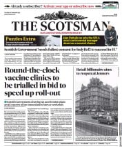 The Scotsman (UK) Newspaper Front Page for 26 January 2021
