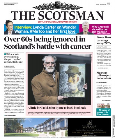 The Scotsman Newspaper Front Page (UK) for 26 April 2018